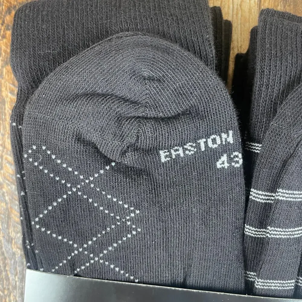 EASTON MARLOWE Men's Shoe Size 10-13 Black White Cotton Polyamide Elastane 6PK